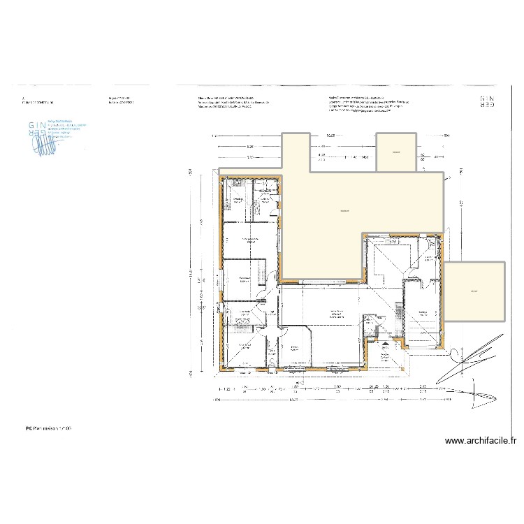 Terrasse + extension St Aubin. Plan de 0 pièce et 0 m2 Terrasse + extension St Aubin. Plan de 0 pièce et 0 m2