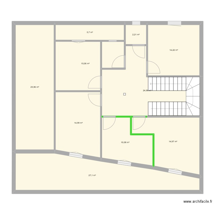 HICHAM ETAGE. Plan de 10 pièces et 155 m2