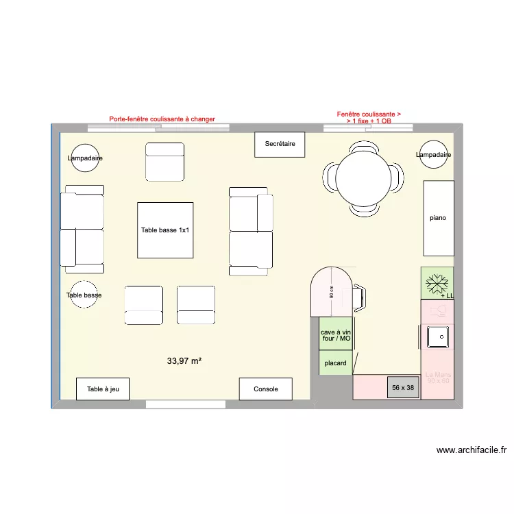 Cuisine arclinea table arrondie. Plan de 
