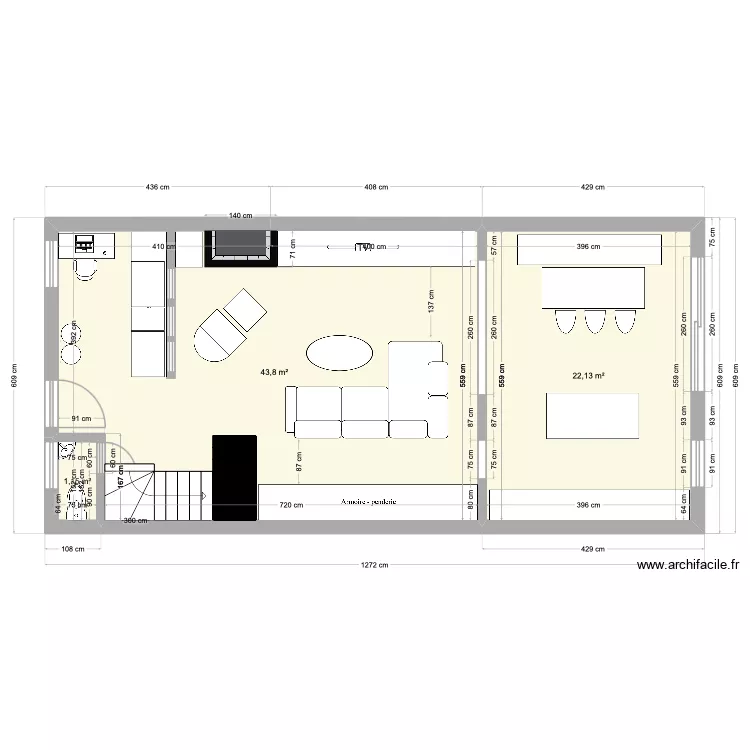 Fabien et Marie RDC. Plan de 3 pièces et 67 m² Fabien et Marie RDC. Plan de 3 pièces et 67 m²