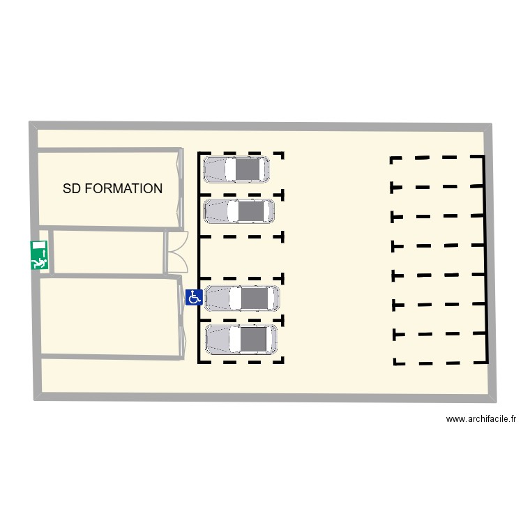 Plan de situation SD FORMATION. Plan de 1 pièce et 128 m2