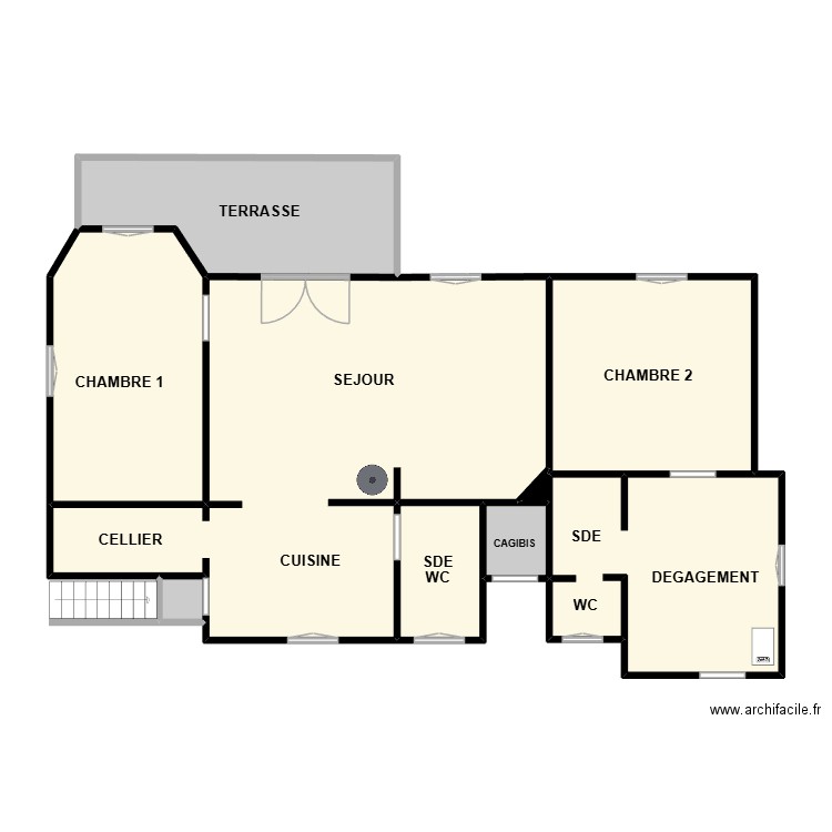 GOINEAU. Plan de 9 pièces et 111 m2