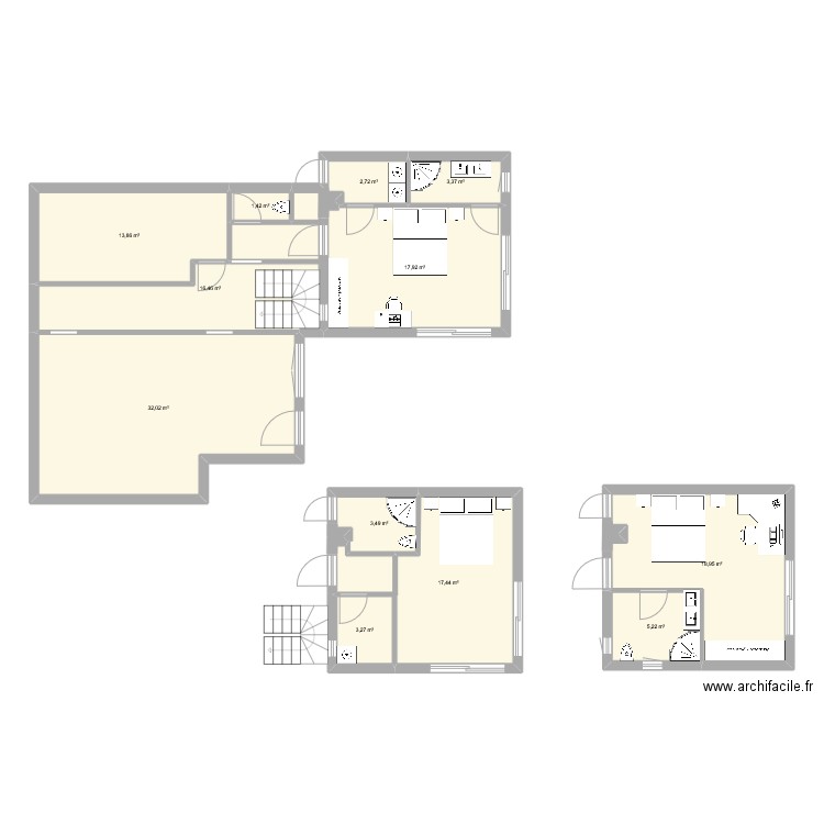 Maison test 2. Plan de 12 pièces et 136 m2
