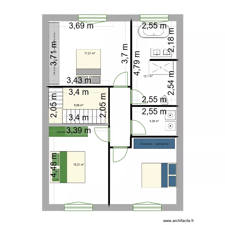 nonkeil. Plan de 8 pièces et 131 m²