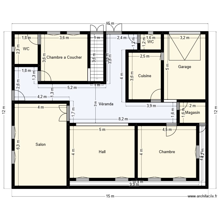 Plan de terrain 15mx12m Client 37 15 83 83. Plan de 12 pièces et 154 m2