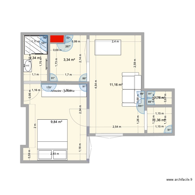G de T 2. Plan de 7 pièces et 29 m2