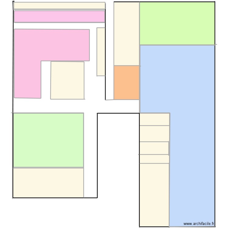 usine. Plan de 26 pièces et 607 m2