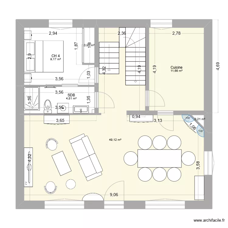 PARMENTIER AMENAGEMENT RDC. Plan de PARMENTIER AMENAGEMENT RDC. Plan de