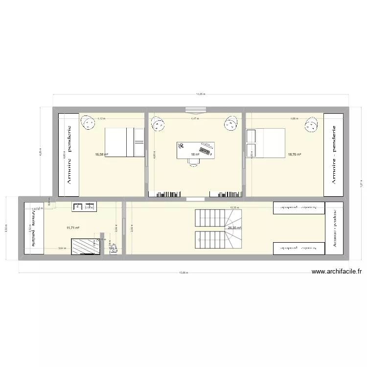 MAISON EMILIE ETAGE BONNES QUOTES. Plan de 5  et 91 m²