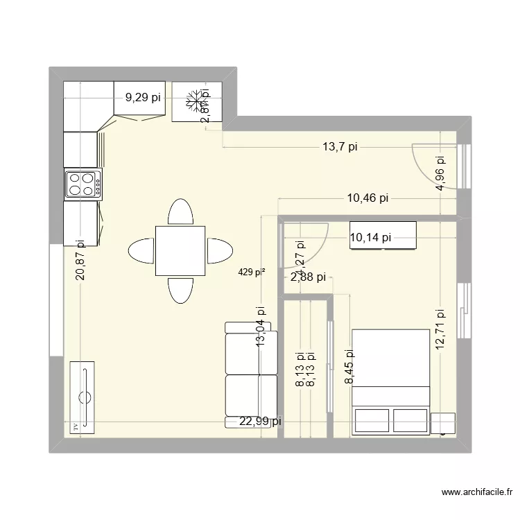 75 mercier. Plan de 1  et 40 m²