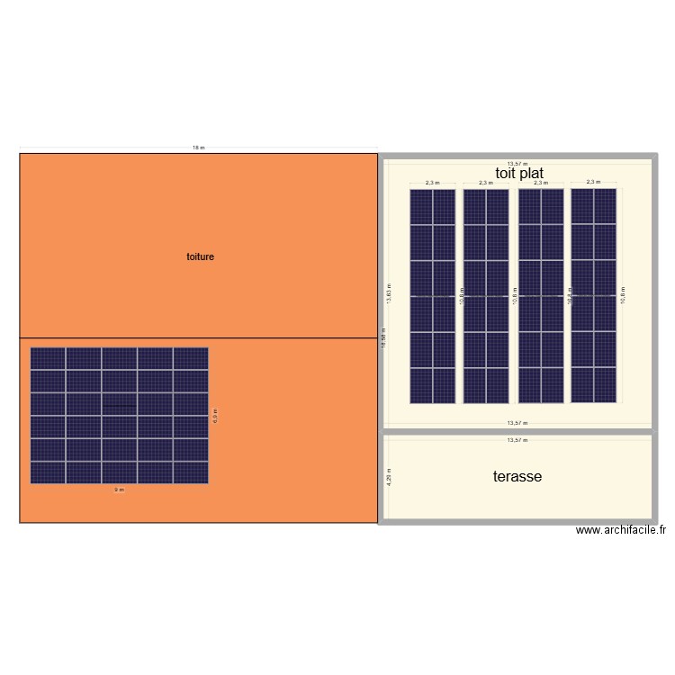 AI DP4. Plan de 2 pièces et 243 m2