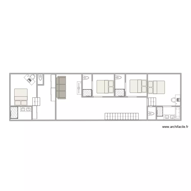 Blum. Plan de 7 Pièces et 60 m²