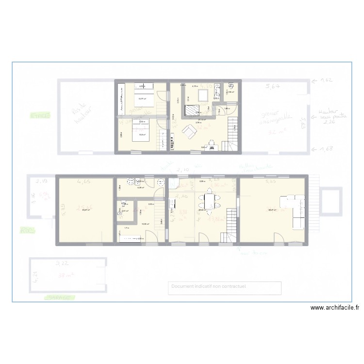 Champ Chevrier 2. Plan de 10 pièces et 152 m2