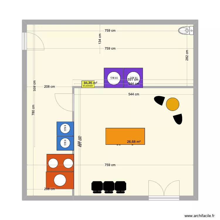 LAVERIE CAVIGNAC. Plan de 0 pièce et 0 m2