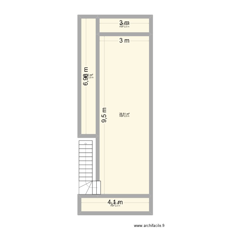 Garage. Plan de 4 pièces et 41 m2