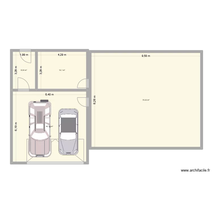 TK1. Plan de 4 pièces et 140 m²