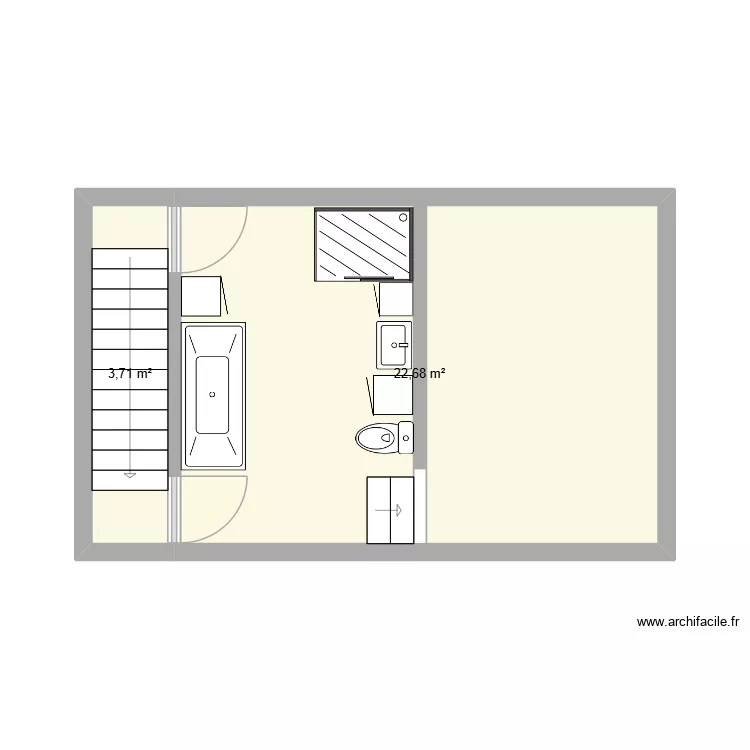 1er. Plan de 2  et 26 m²