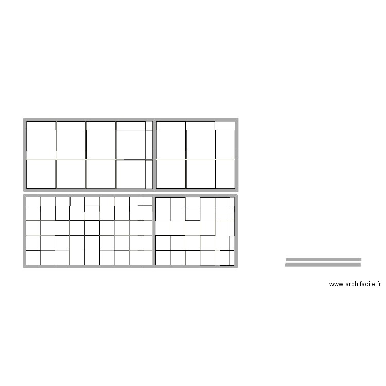Carrelage Piscine. Plan de 4 pièces et 45 m2