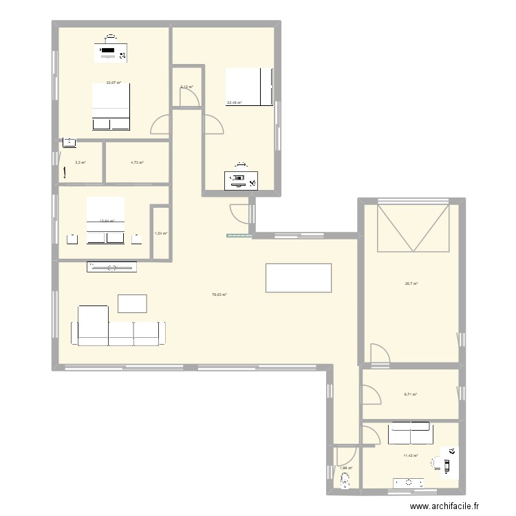 St Martin - V3. Plan de 12 pièces et 194 m2