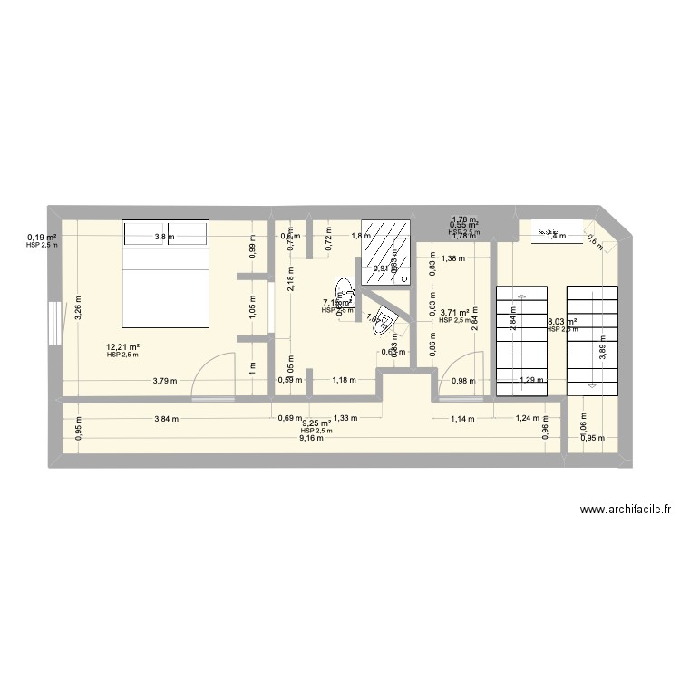 SaintJoseph. Plan de 7 pièces et 41 m2