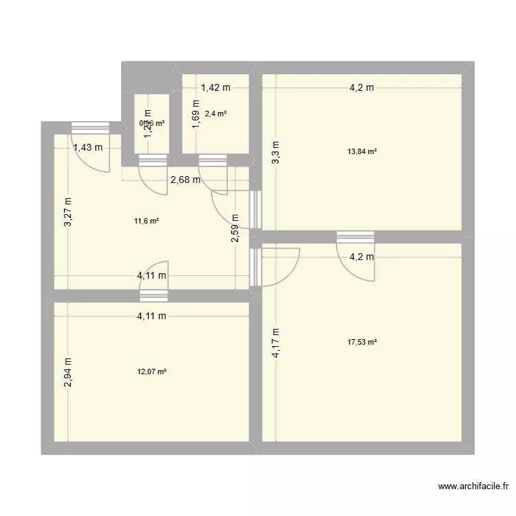Opletalova 801 byt 16 OV. Plan de 7  et 59 m²