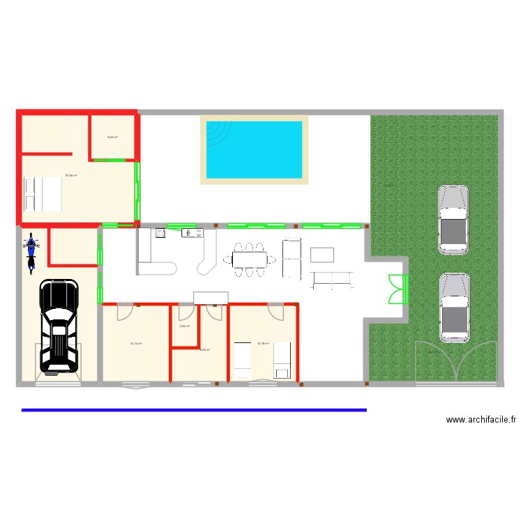 hajeb 2. Plan de 7 pièces et 105 m2