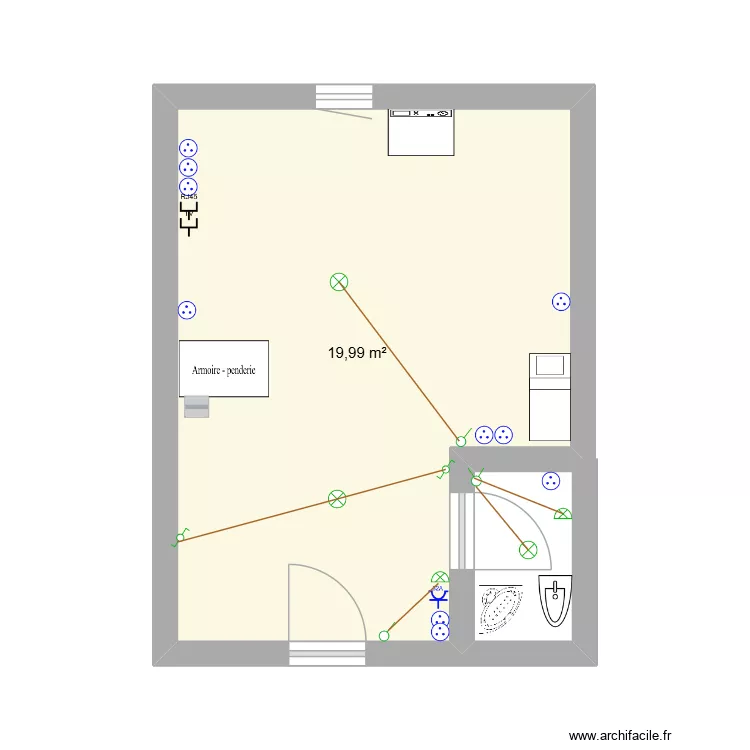 MY HOUSE. Plan de 1  et 20 m²