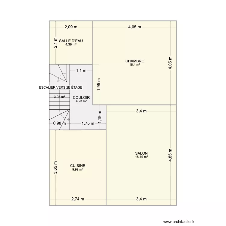 ÉTAGE 1. Plan de 6 Pièces et 55 m² ÉTAGE 1. Plan de 6 Pièces et 55 m²
