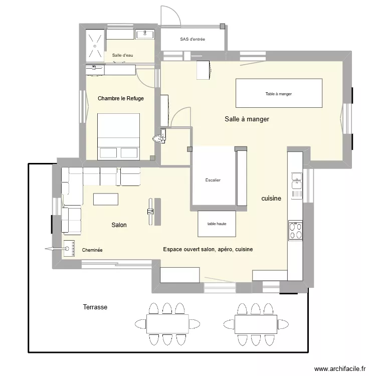 PLAN RDC POUR LA COM. Plan de 6  et 143 m²