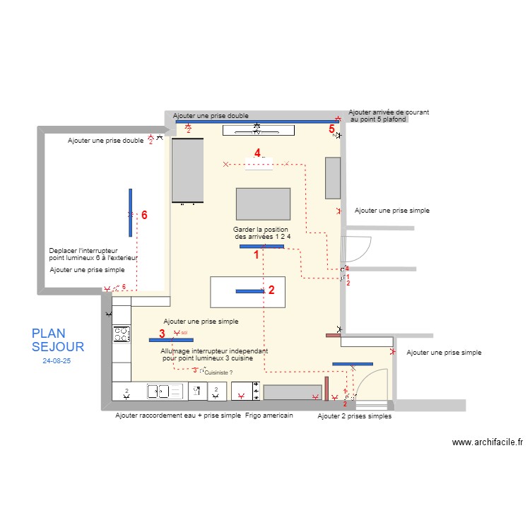 PLAN - SEJOUR 24-08-25 - 1-50. Plan de 1 pièce et 55 m2