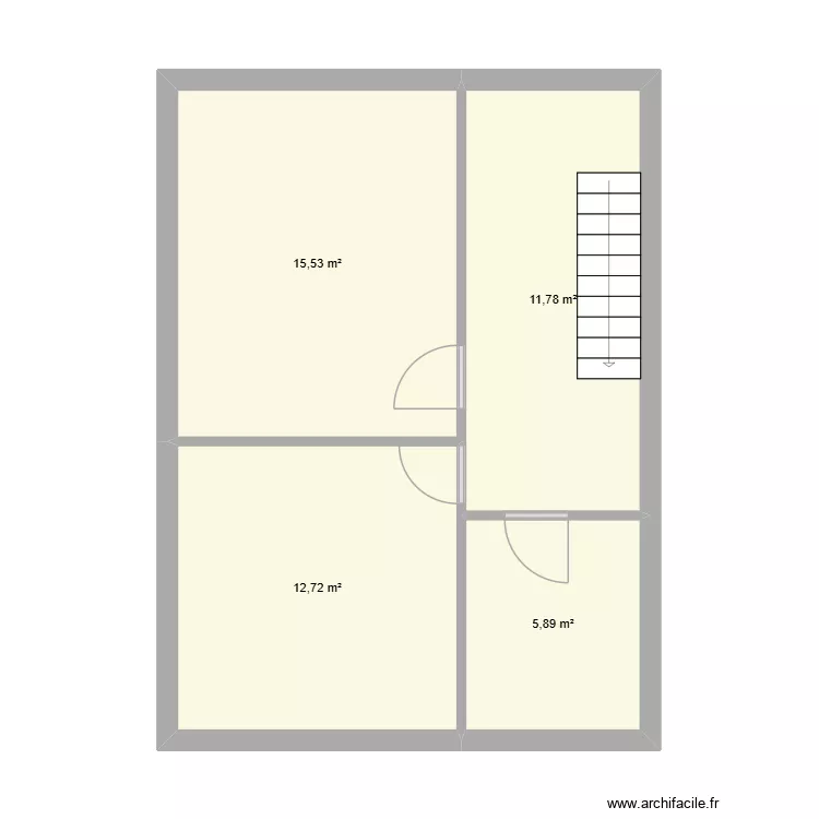 Hemptinne Etage. Plan de 4  et 46 m²