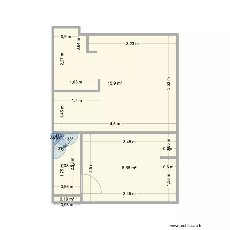 MULTRIER ACTUEL. Plan de 5  et 27 m²