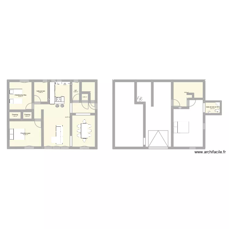 maison st max. Plan de 10  et 84 m²