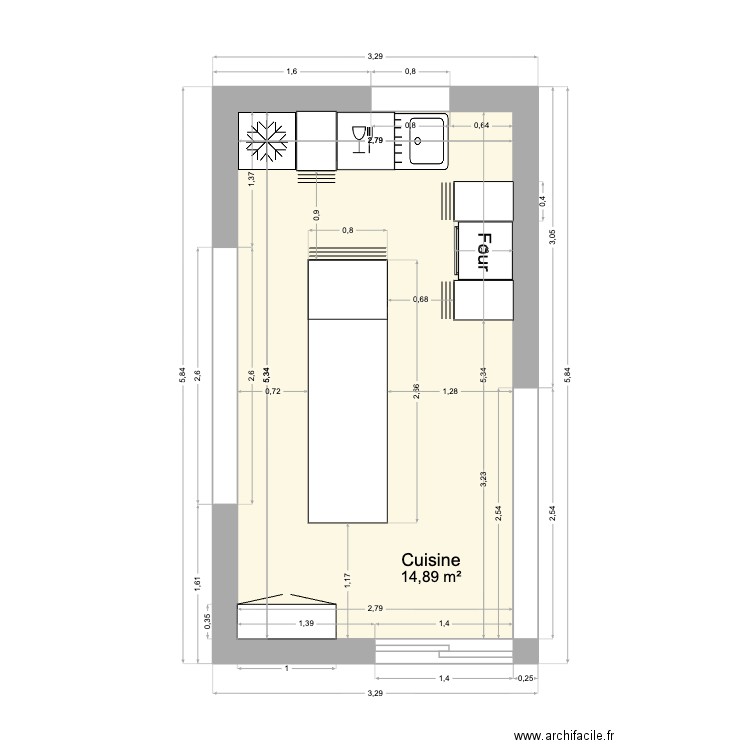 Projet Belle-île. Plan de 1 pièce et 15 m2