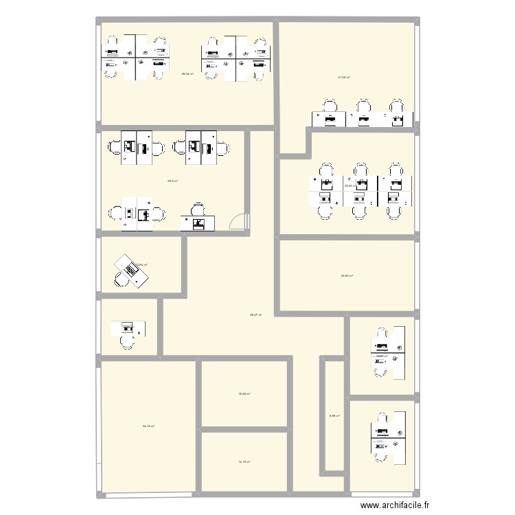 Bureau Angers2. Plan de 14 pièces et 372 m2