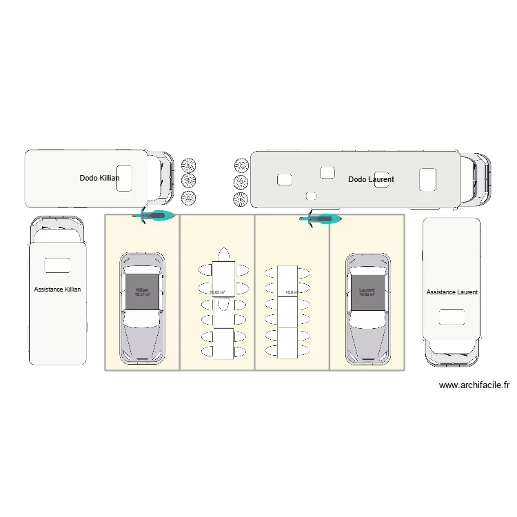 Plan Paddoc Nikikis. Plan de 4  et 74 m²