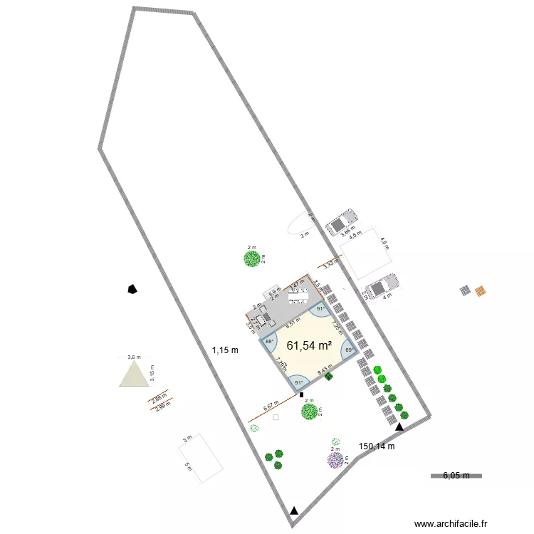 breuil ambert. Plan de 1  et 62 m²