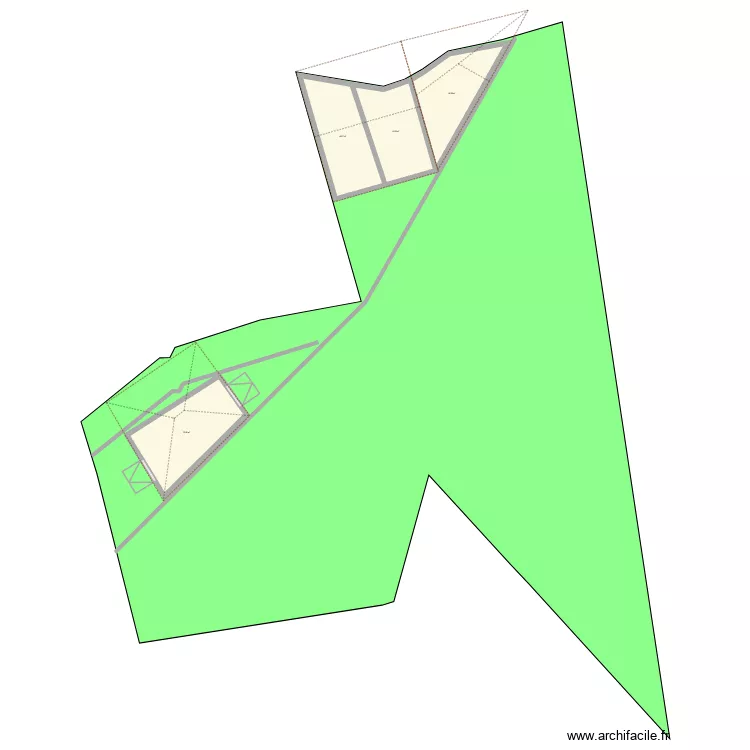 plan de masse. Plan de 4 Pièces et 185 m²