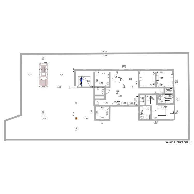 plan alexis. Plan de 1 pièce et 7 m2