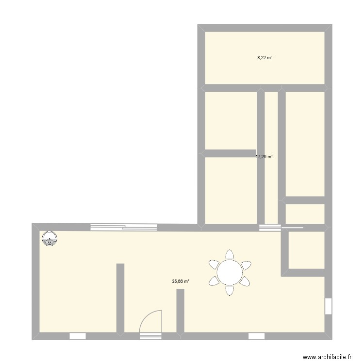 2 PLAN MAISON. Plan de 3 pièces et 61 m2