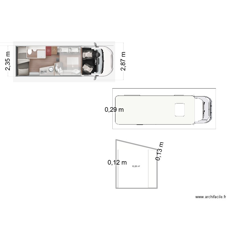 carport. Plan de 1 pièce et 10 m2