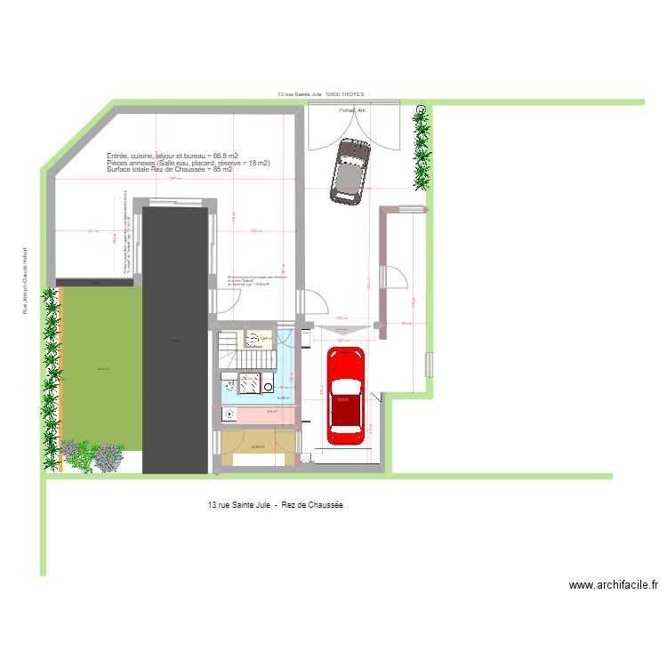 Ste Jule 4 bis. Plan de 4 pièces et 18 m2