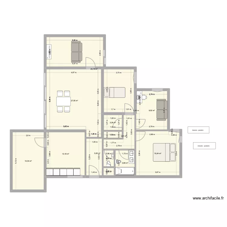 Projet V1.3. Plan de 12 Pièces et 122 m² Projet V1.3. Plan de 12 Pièces et 122 m²