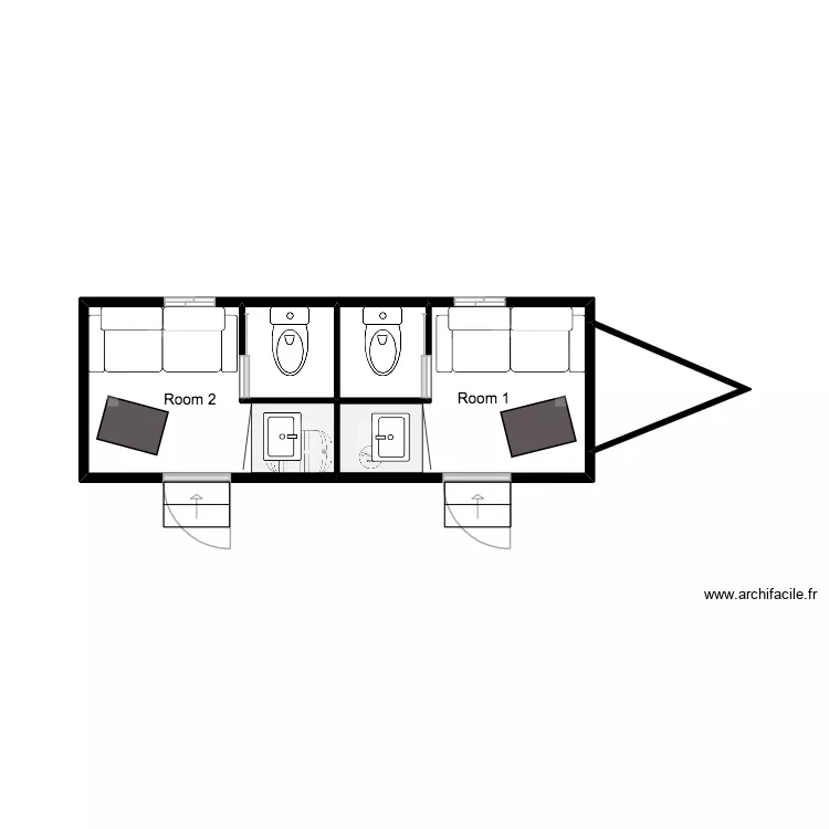 T22. Plan de 5  et 13 m²