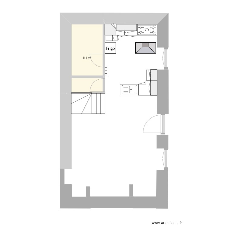 TRAME 2. Plan de 1 pièce et 6 m2