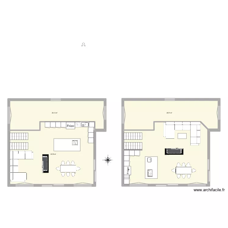 version 1er etage 05-07. Plan de 4  et 186 m²