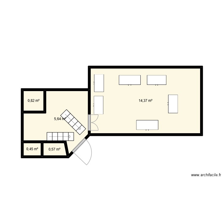 plan locaux rapport de stage. Plan de 5 pièces et 22 m2