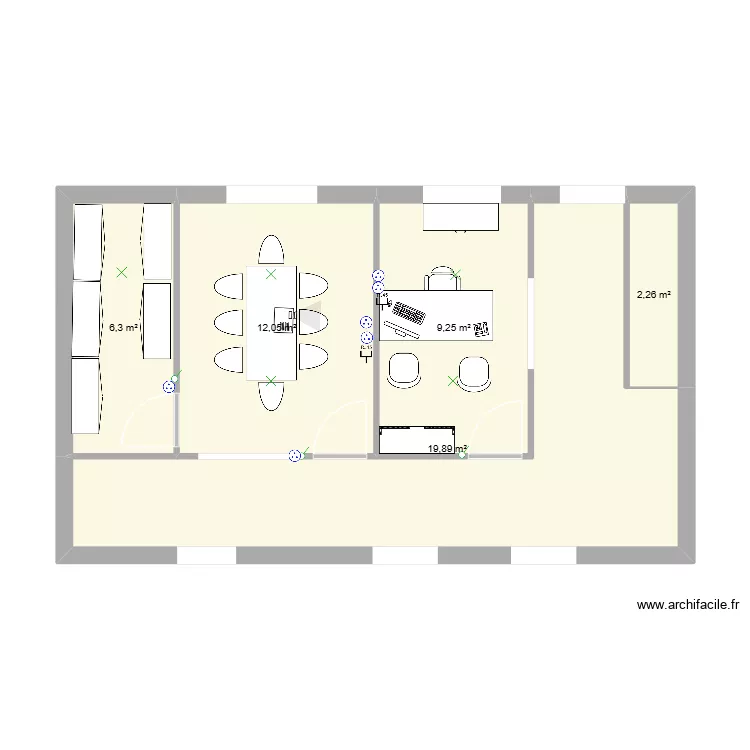 Etage STJ 2. Plan de 5  et 50 m²