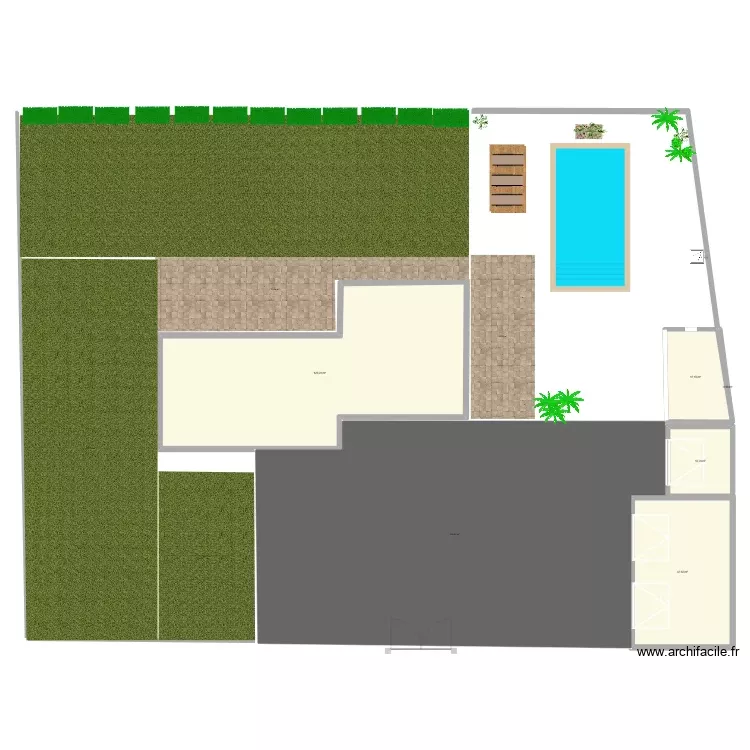 terrasse piscine. Plan de 5 Pièces et 199 m² terrasse piscine. Plan de 5 Pièces et 199 m²