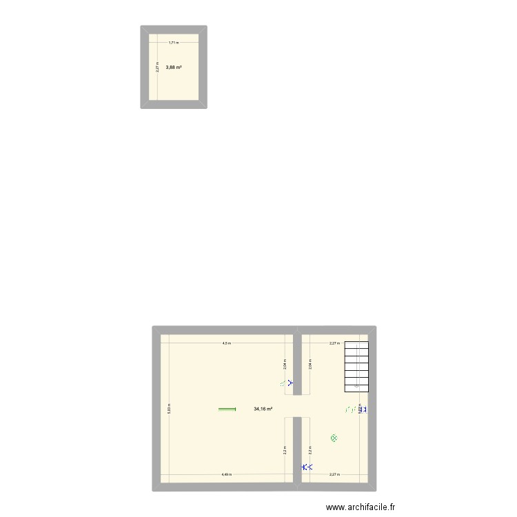 Maison Lise. Plan de 9 pièces et 132 m2